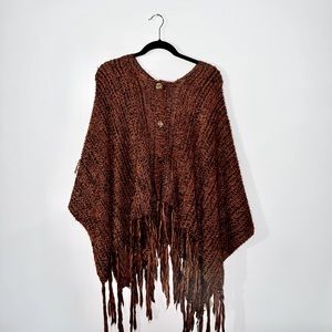 Rust Knit Poncho (Lizard Thicket)